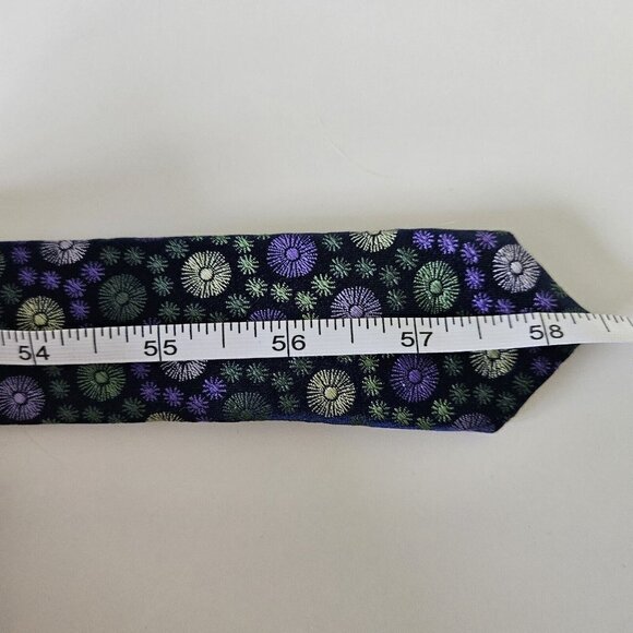 Simon Carter London Handmade Floral Theme Embroidery Silk Tie W3.5 in L 58.5 in - Picture 14 of 15